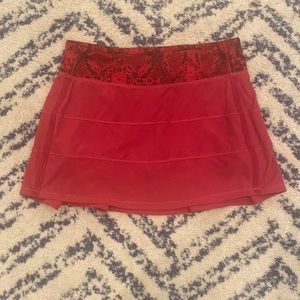 Red Lululemon Pace Rival Skirt